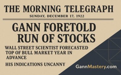 The Morning Telegraph (1922) – W.D. Gann’s Market Forecast Accuracy