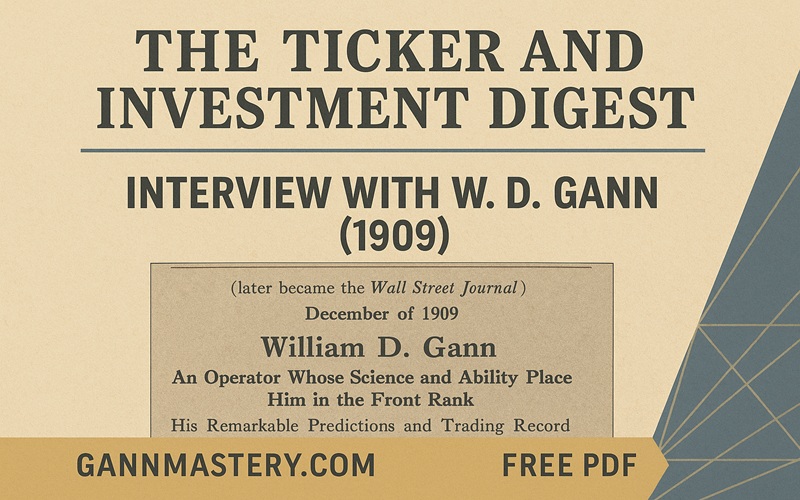 The Ticker and Investment Digest - Interview with W.D. Gann (1909)